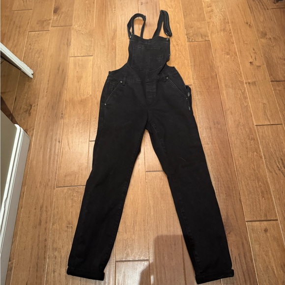 Black Denim Overalls - Picture 2 of 5